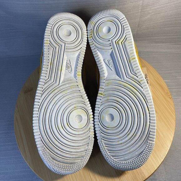 Nike Air Force 1 Mens Yellow Varsity Green Suede Sz 8.5M Sneakers Shoes A0501 - Picture 5 of 6